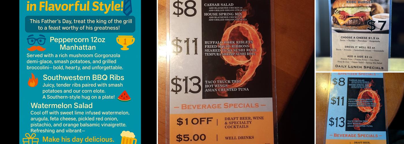 Steakhouse 9 Bistro & Lounge Menu