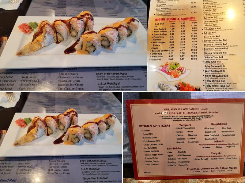 Oki Japan Menu