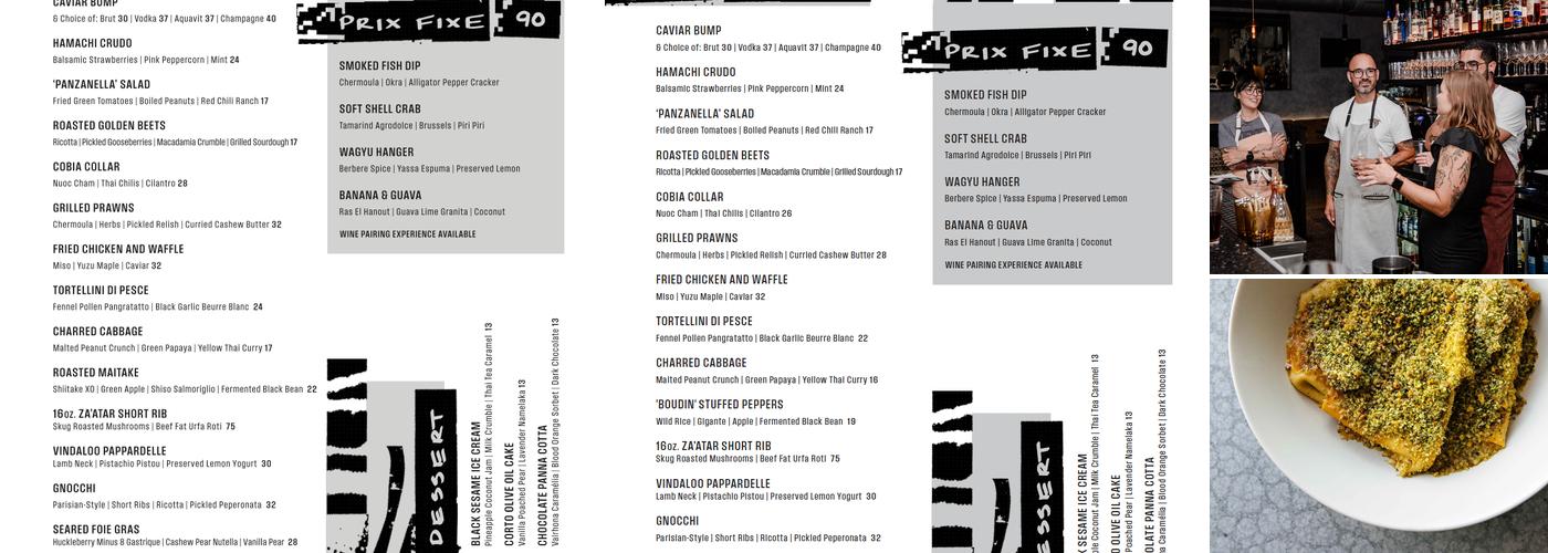 Rooster & the Till Menu