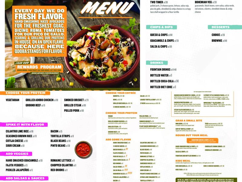 QDOBA Mexican Eats Menu