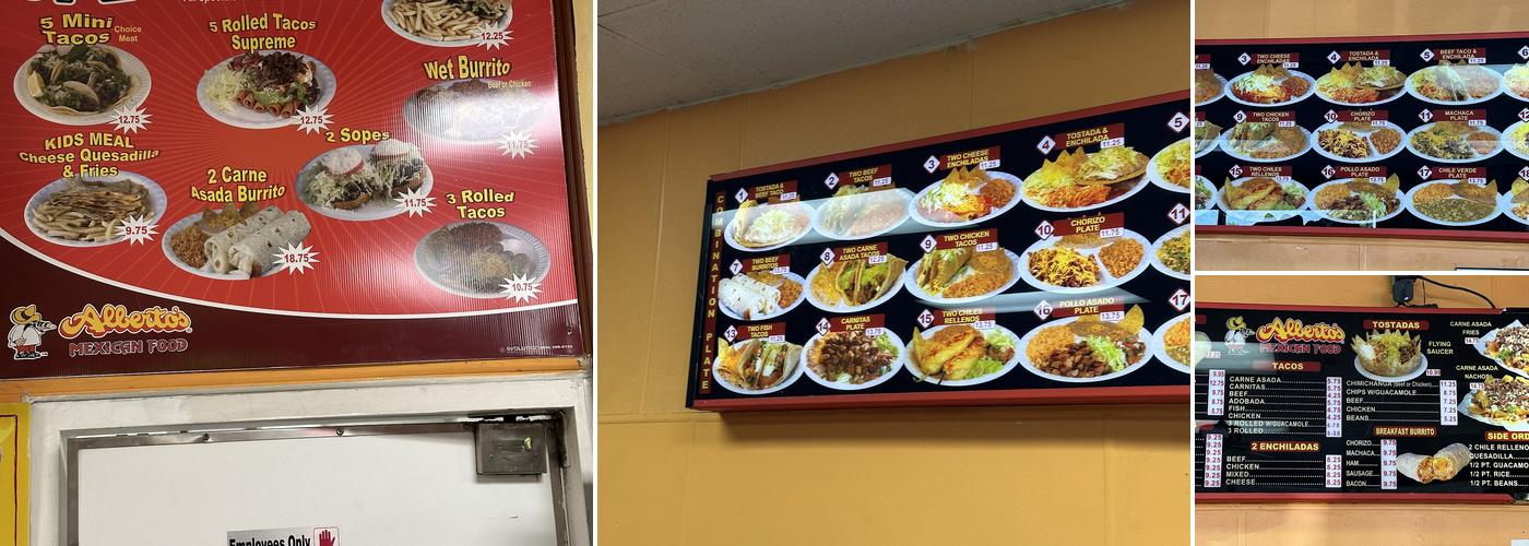 Alberto's Mexican Food Menu