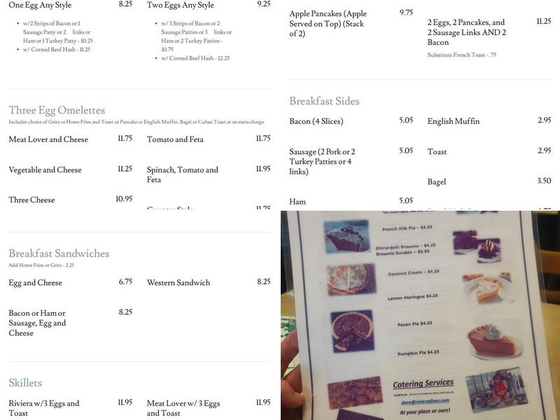 Riviera Restaurant Menu