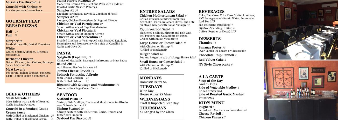 GINO's Restaurant & Bar Menu