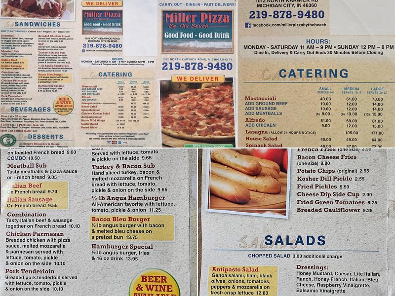Miller Pizza Menu