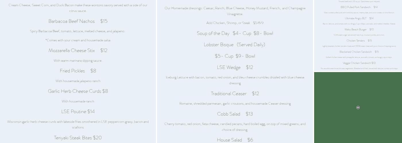 Lake Street Eats Menu