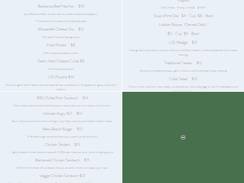 Lake Street Eats Menu