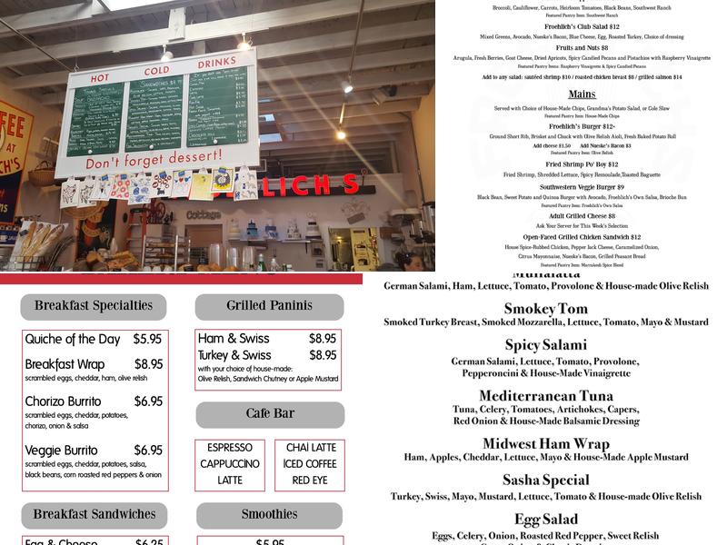 Froehlich's Bakery Menu