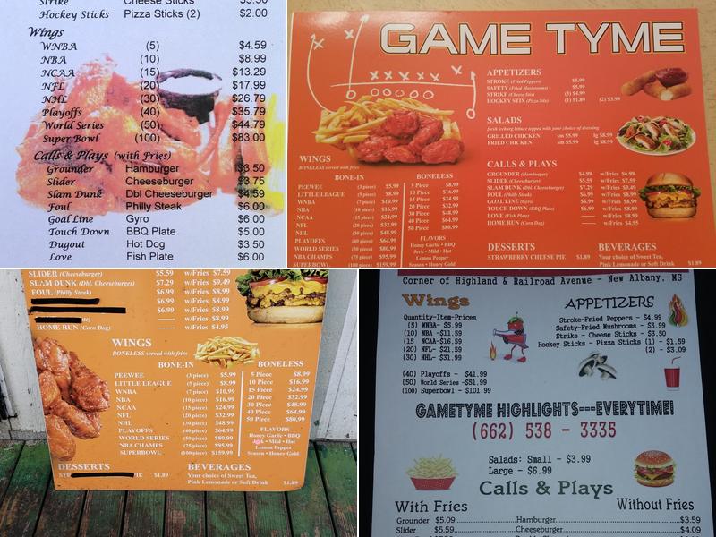 Game Tyme Menu