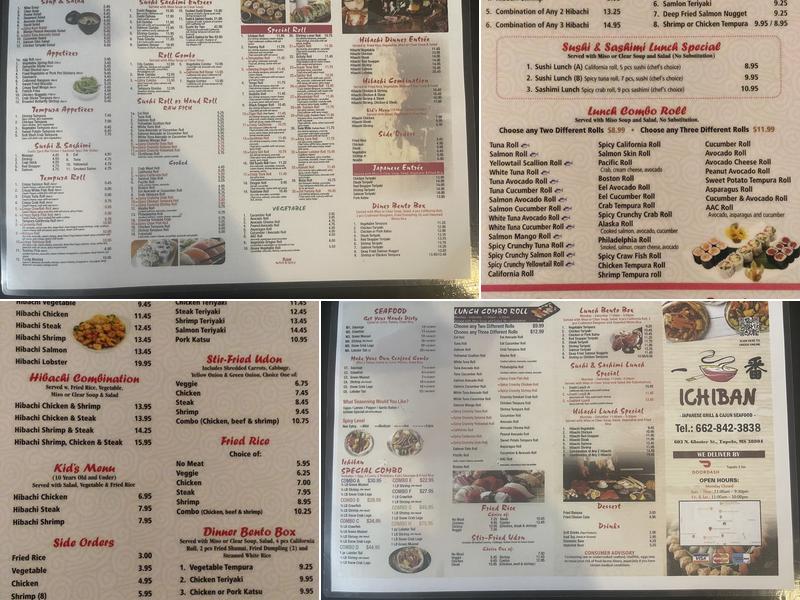 Ichiban Japanese Grill Menu