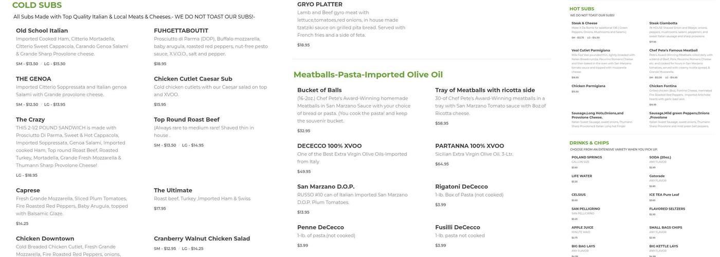 Sub Crazy Menu