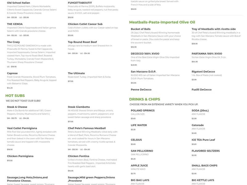 Sub Crazy Menu