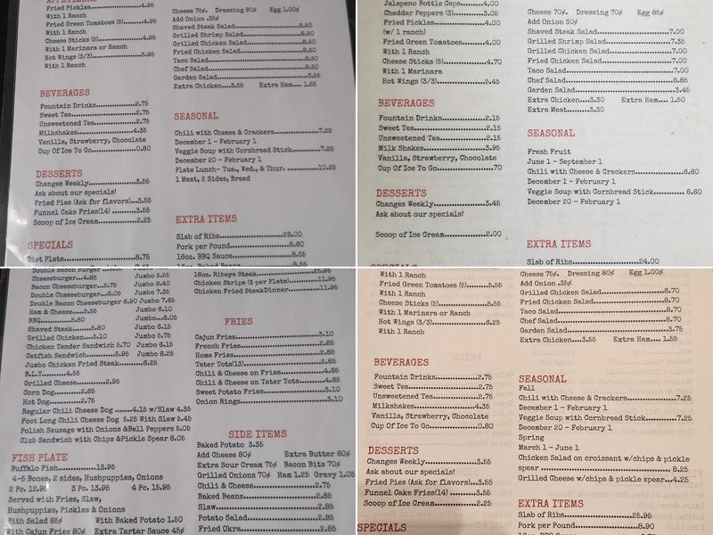 Dermott Barbecue & Sandwich Menu