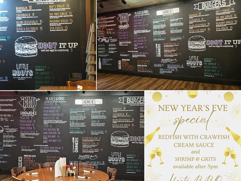 Hoots BBQ & Steaks Menu