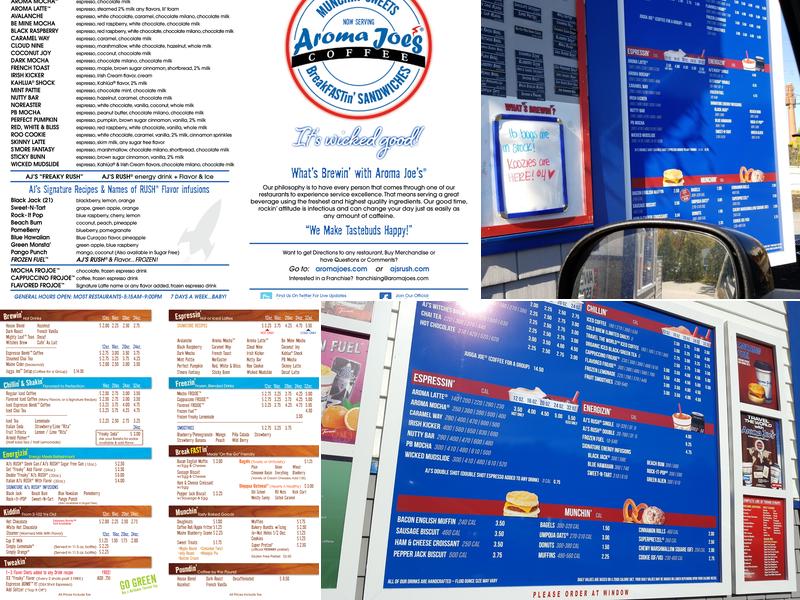 Aroma Joe's Laconia Menu