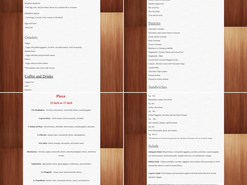 La Casa Del Pane Menu