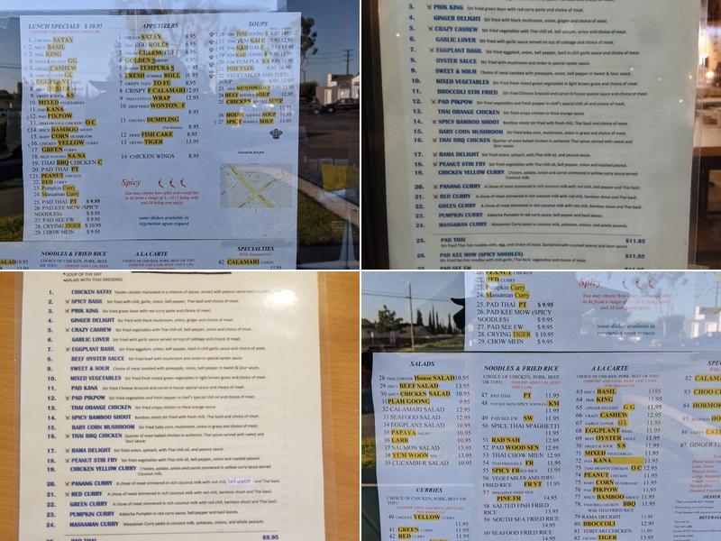 Thai Corner Menu