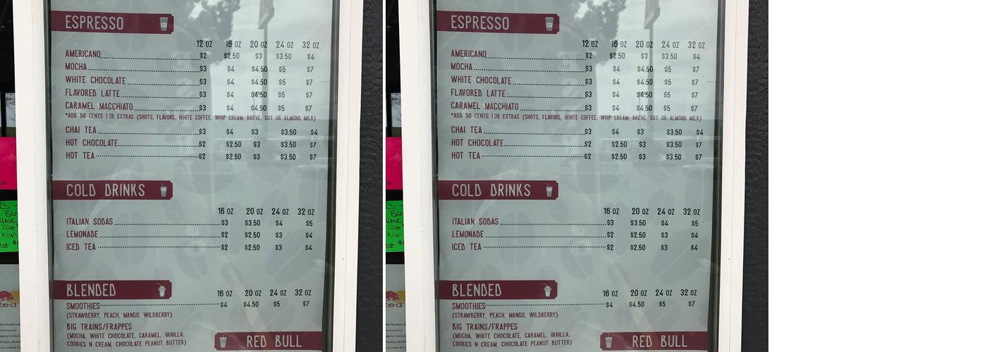 Jammin Java Menu