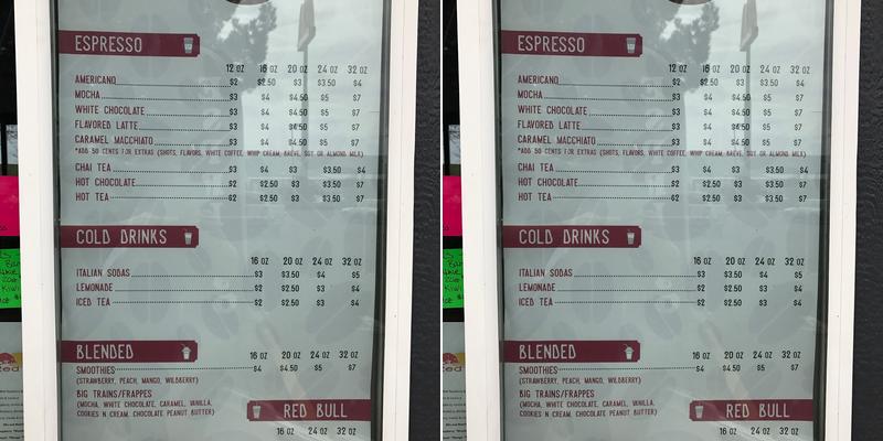 Jammin Java Menu