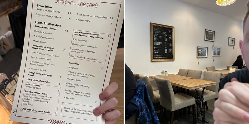 Juniper Wine Cafe Menu