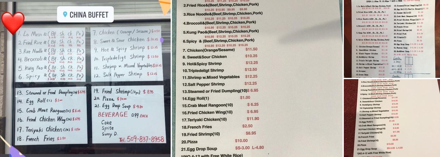 China Buffet Menu