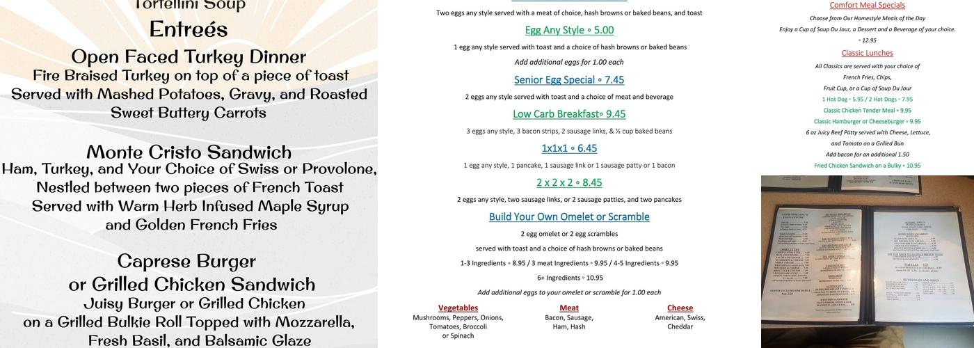 The Derry Diner Menu