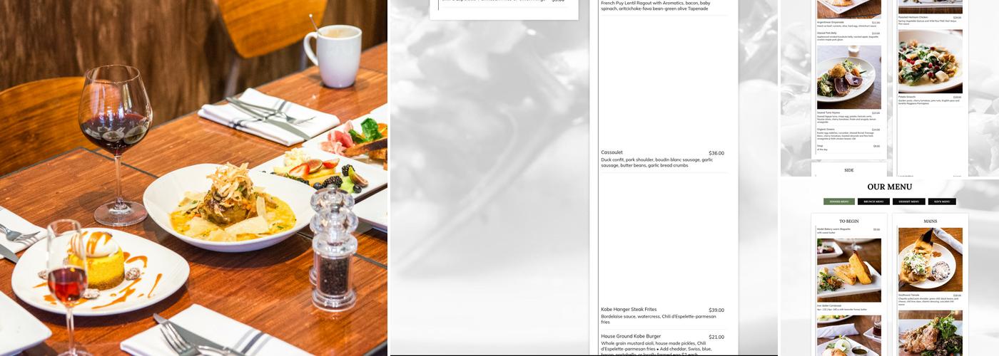 Grace's Table Menu