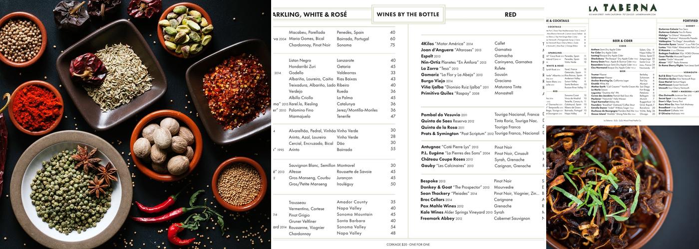 La Taberna Menu