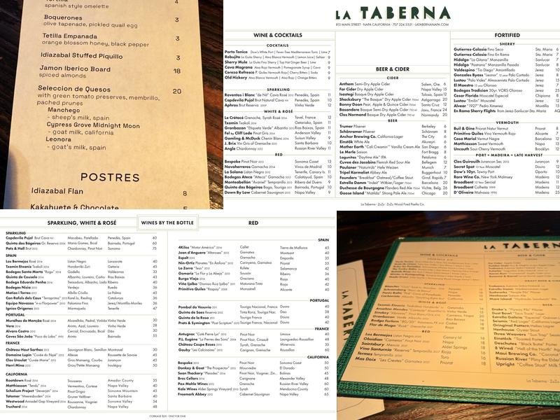 La Taberna Menu