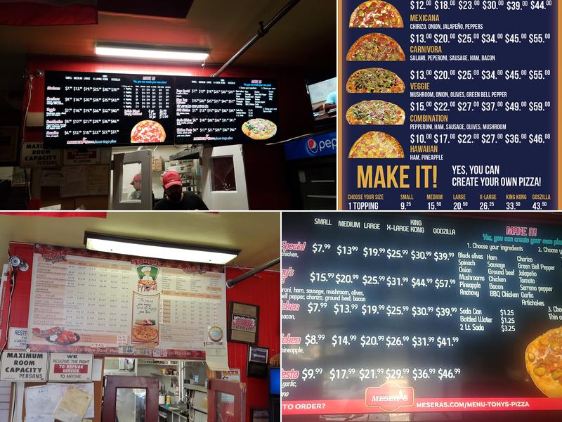 Tony’s Pizza Menu