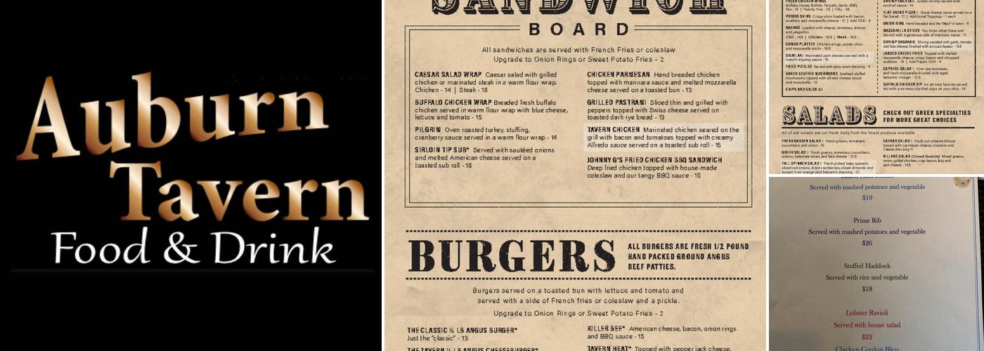 Auburn Tavern Menu