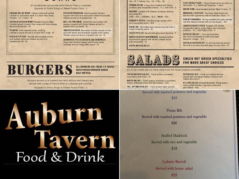 Auburn Tavern Menu