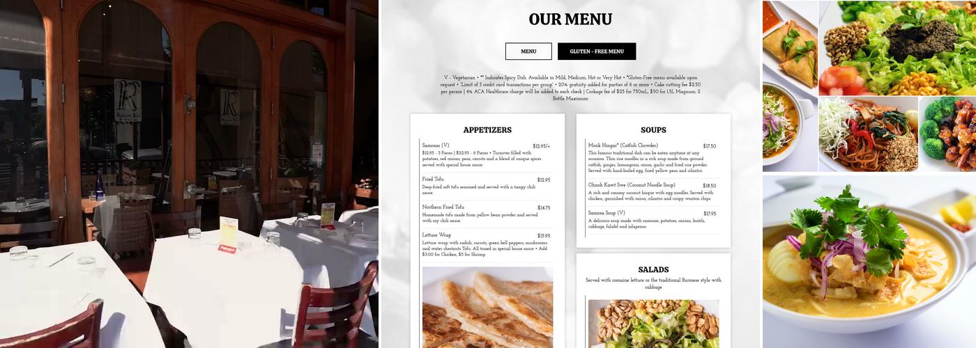 Rangoon Ruby Burmese Cuisine Menu