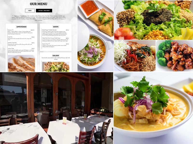 Rangoon Ruby Burmese Cuisine Menu