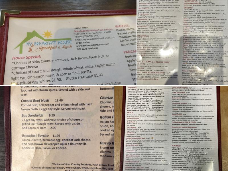 My Breakfast House Menu