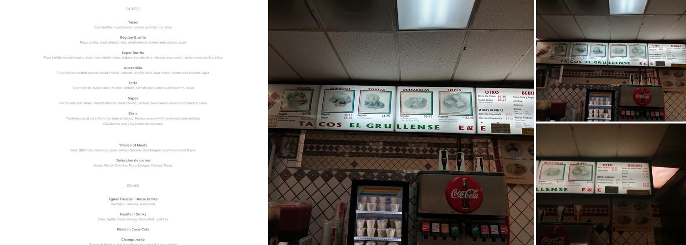 Tacos El Grullense E & E Menu