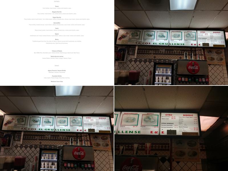 Tacos El Grullense E & E Menu