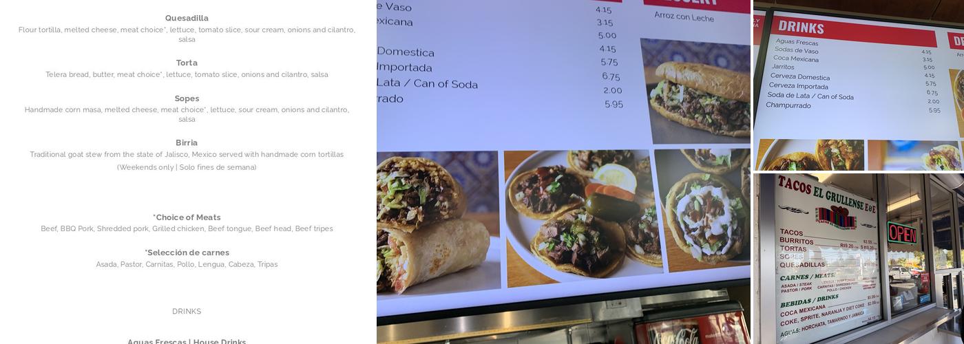 El Grullense E&E Menu