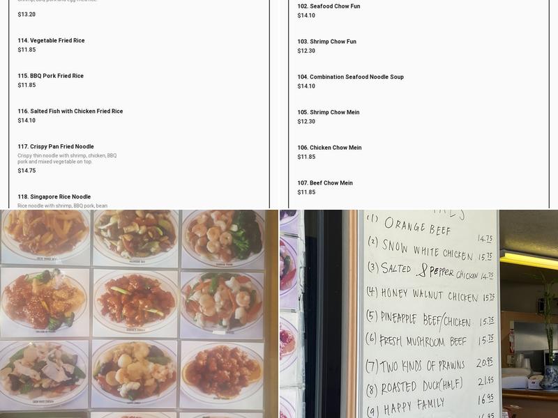 Chef Chen's Menu