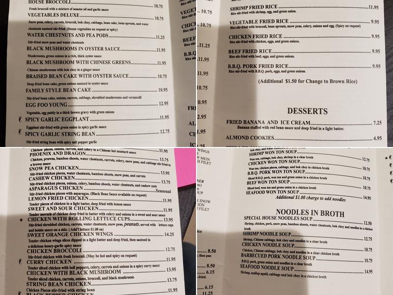 Yat Sing Restaurant Menu