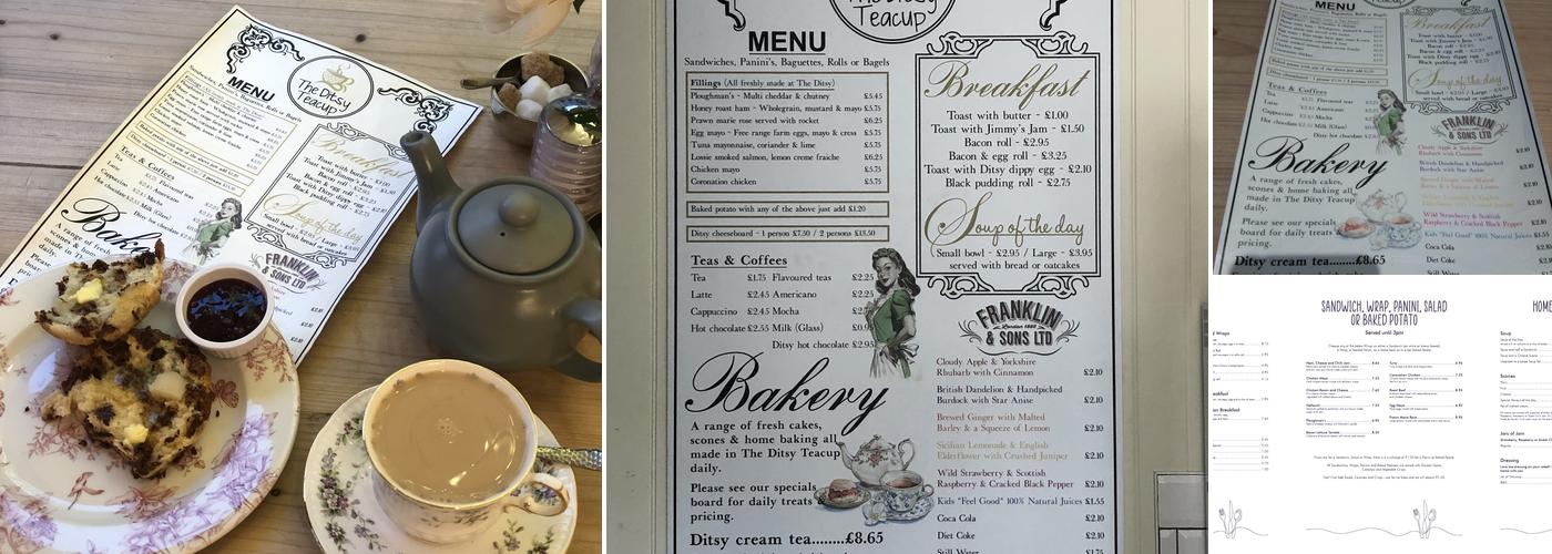 The Ditsy Teacup Menu