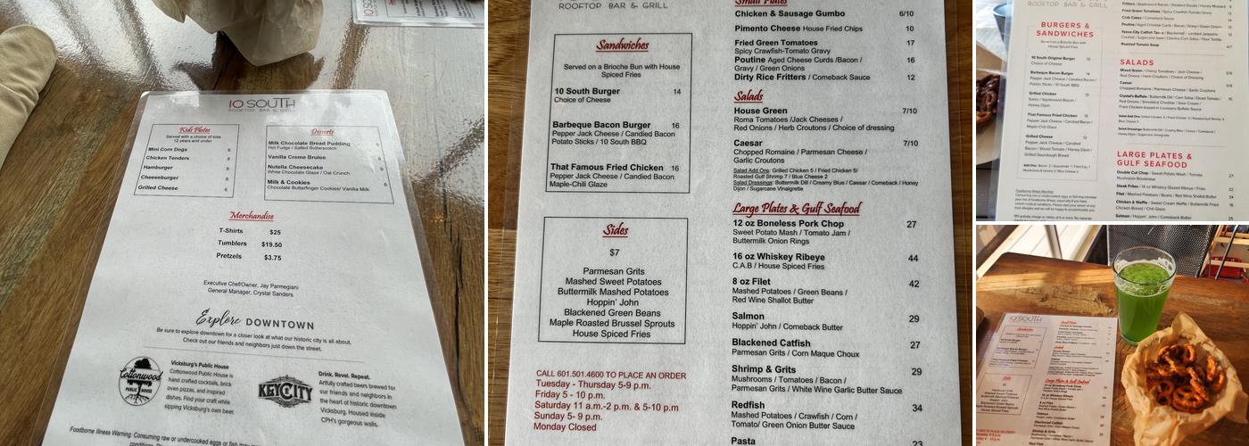 10 South Rooftop Bar & Grill Menu