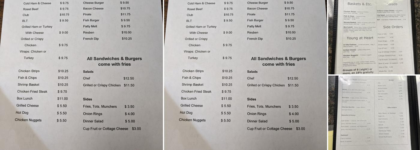 Sunrise At Boardman Menu