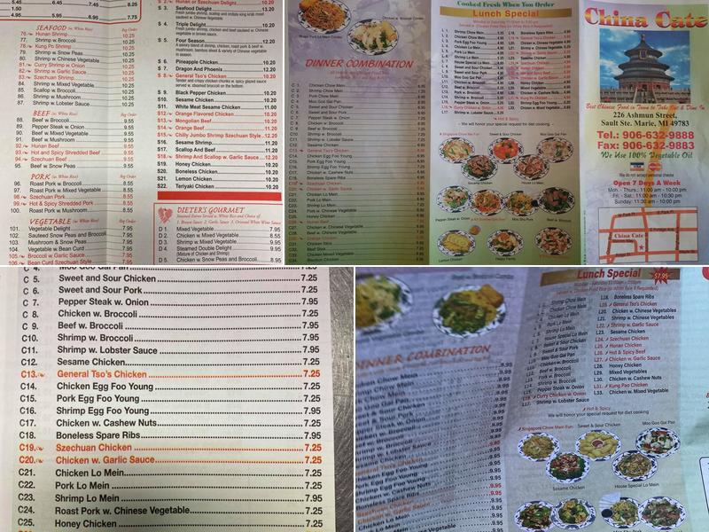China Cate Menu