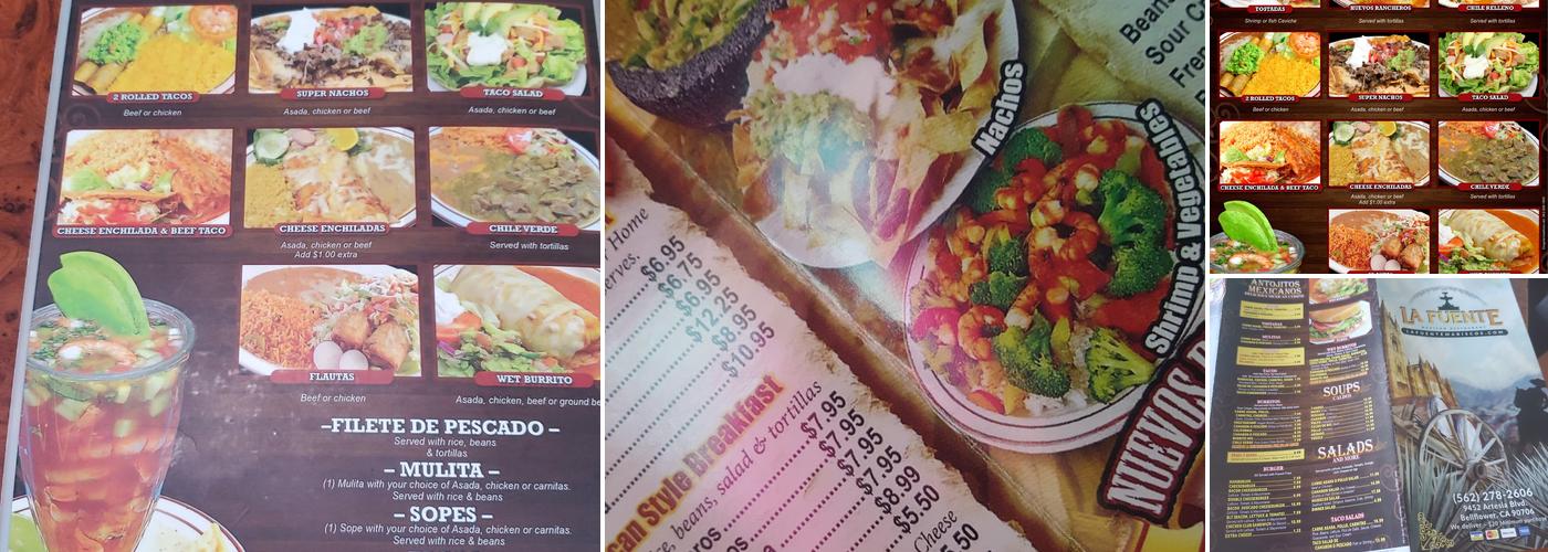 Tacos Y Mariscos La Fuente Menu