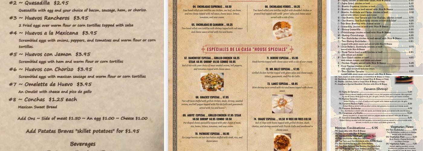 Mi Ranchito Menu