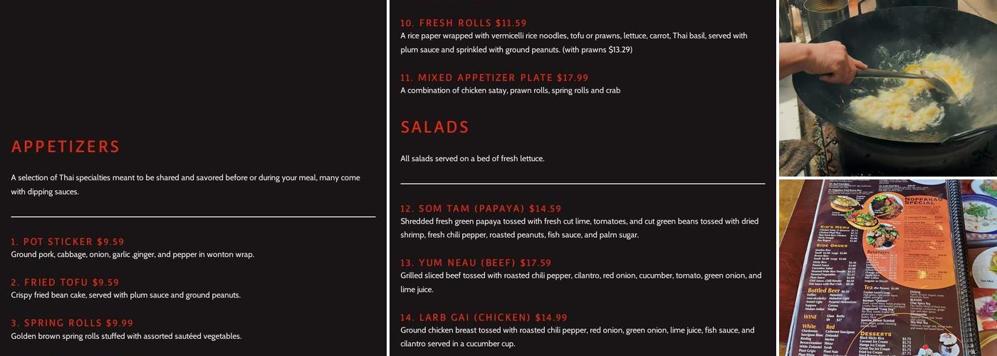 Noppakao Restaurant Menu