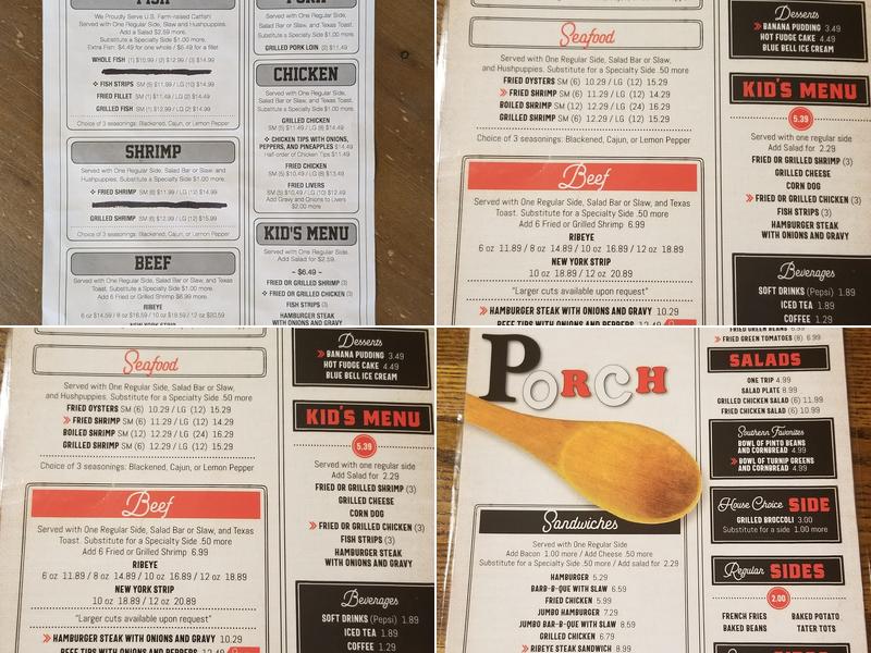 Front Porch Menu