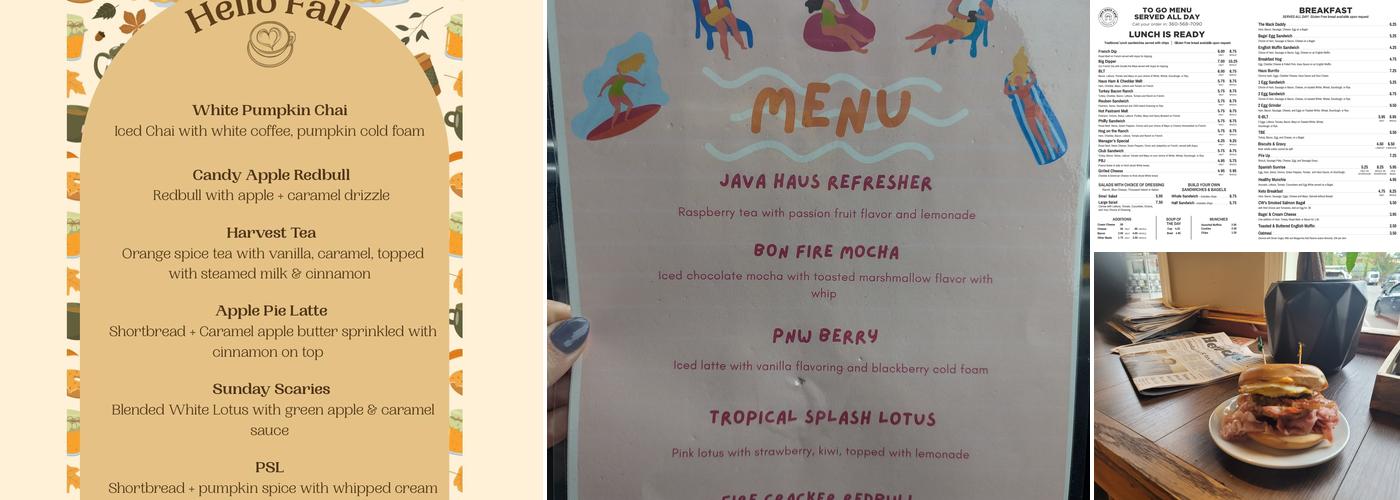 Java Haus Cafe Menu