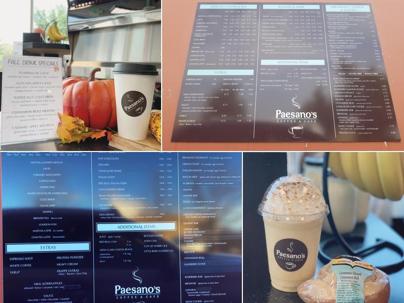 Paesano's Coffee Menu