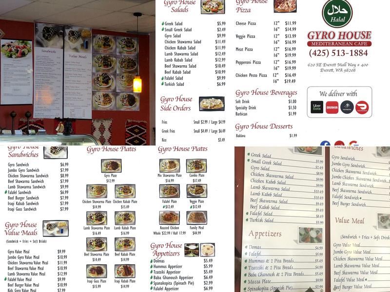Gyro House Mediterranean Cafe Menu